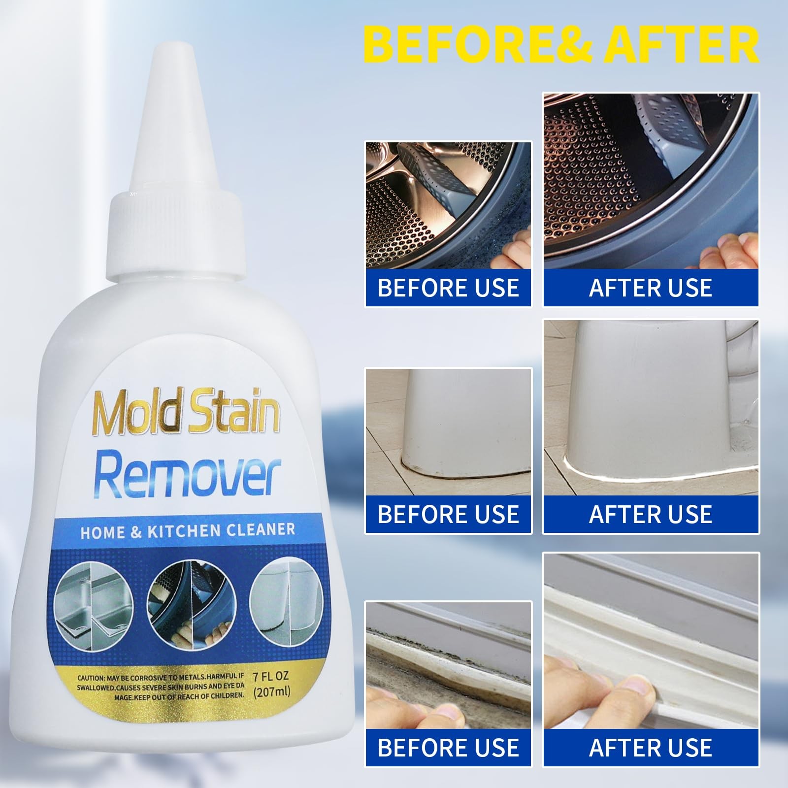 Home Stain Cleaner, 7 fl oz Mold Stain Cleaner Gel for Washing Machine, Home …