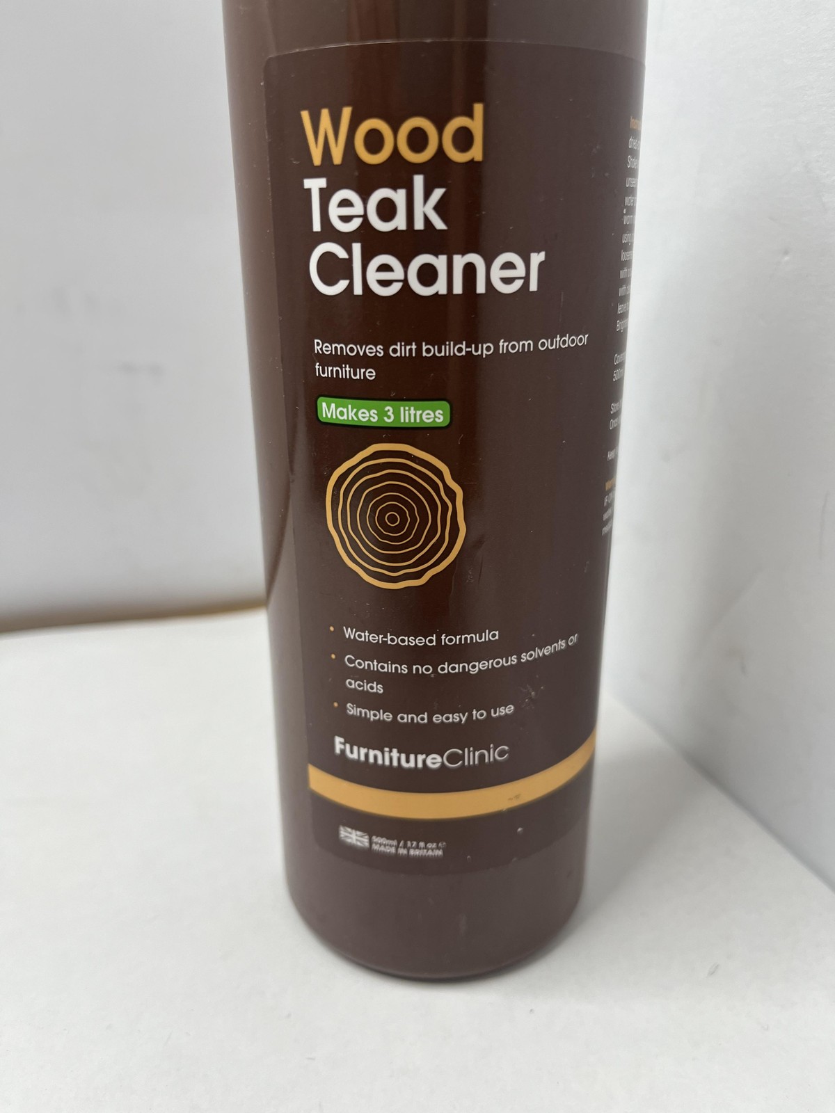 FurnitureClinic Wood Teak Cleaner 500ml Concentrate Outdoor Furniture UK 3L