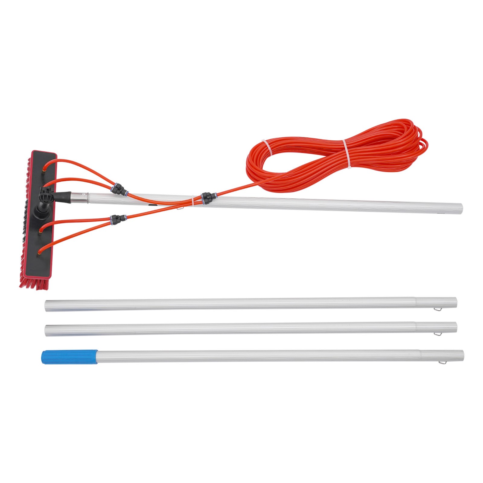 Solar Panel Cleaning Brush Kit 13ft Telescopic Pole W/Water Fed Brush For Window