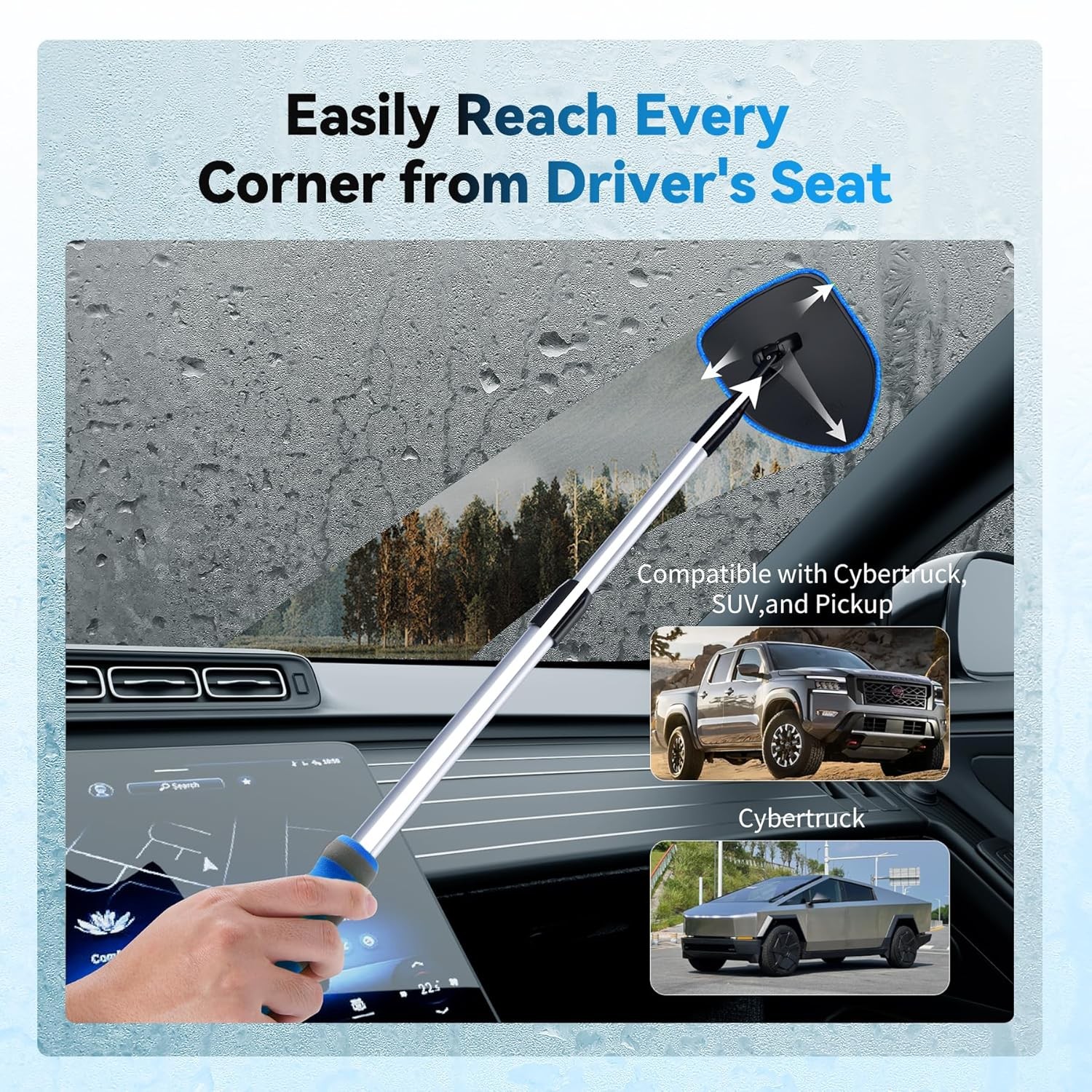 Reusable Microfiber Windshield Cleaning Kit Car Window Cleaner Tool with Glass