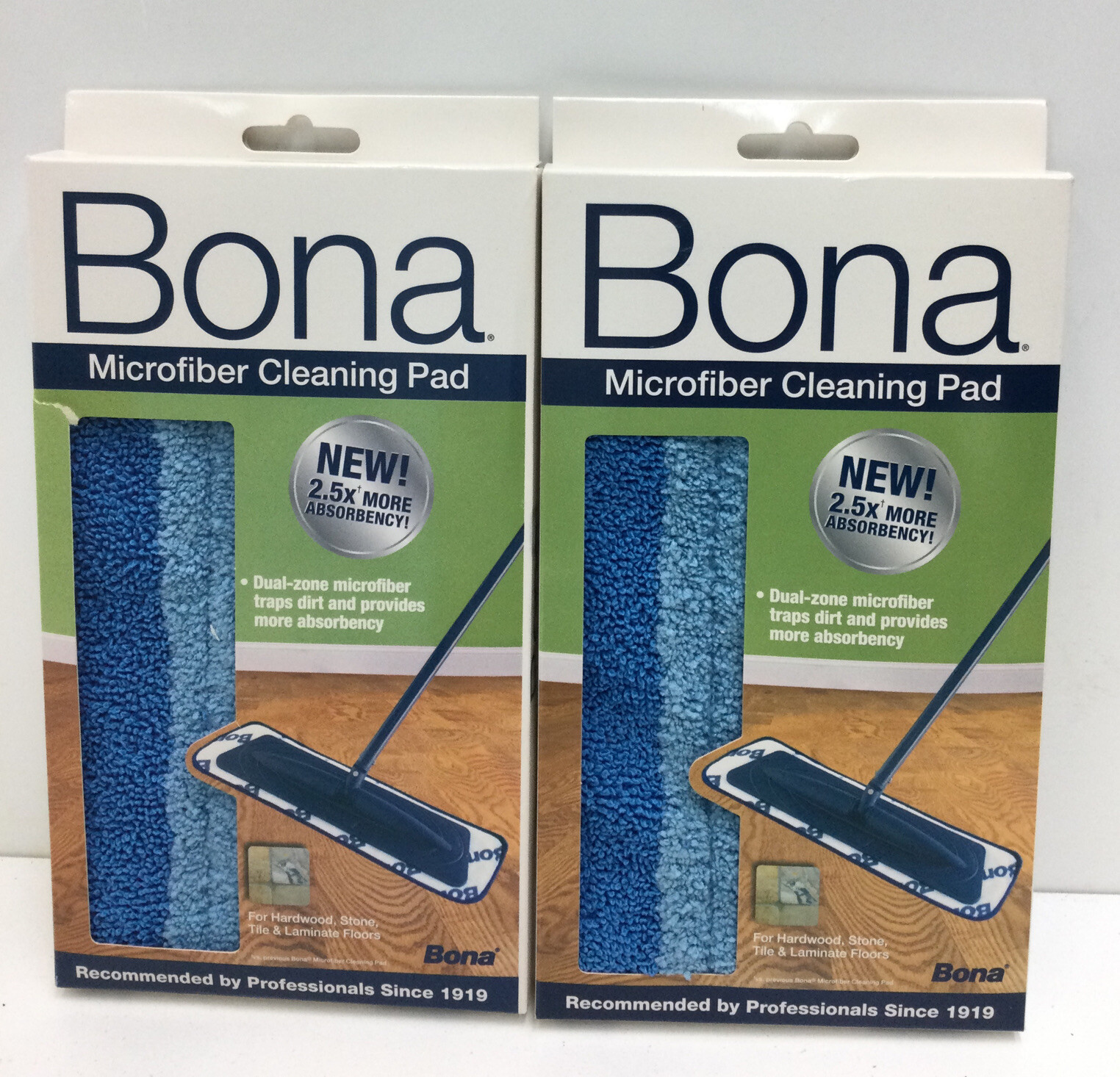 Bona 2 Pack Microfiber Cleaning Pad/ For Stone, Hardwood, Tile & Laminate Floors