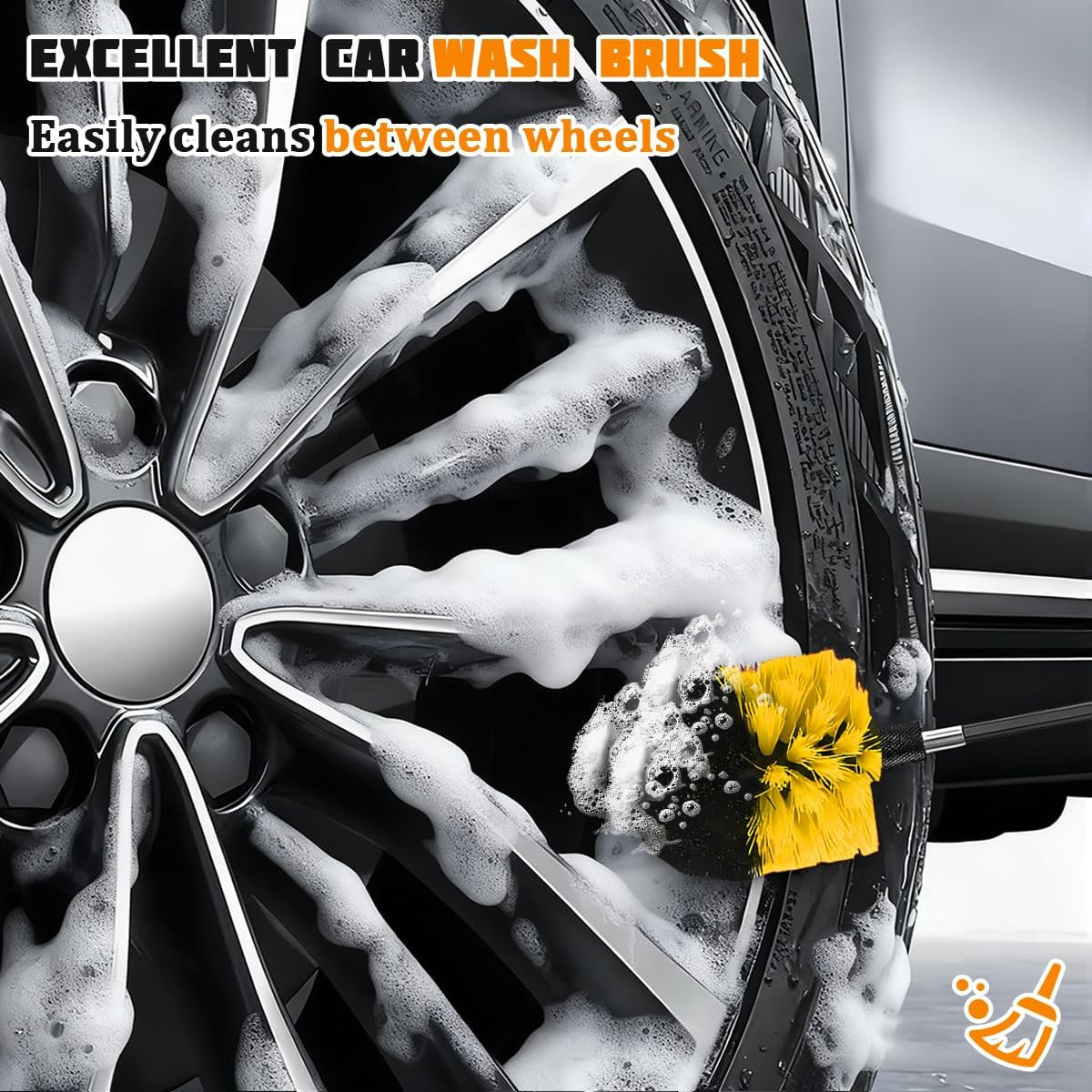 4Pcs/Set Car Drill Brush Attachment Set, Vehicle Drill Scrub Brushes Kit with Ex