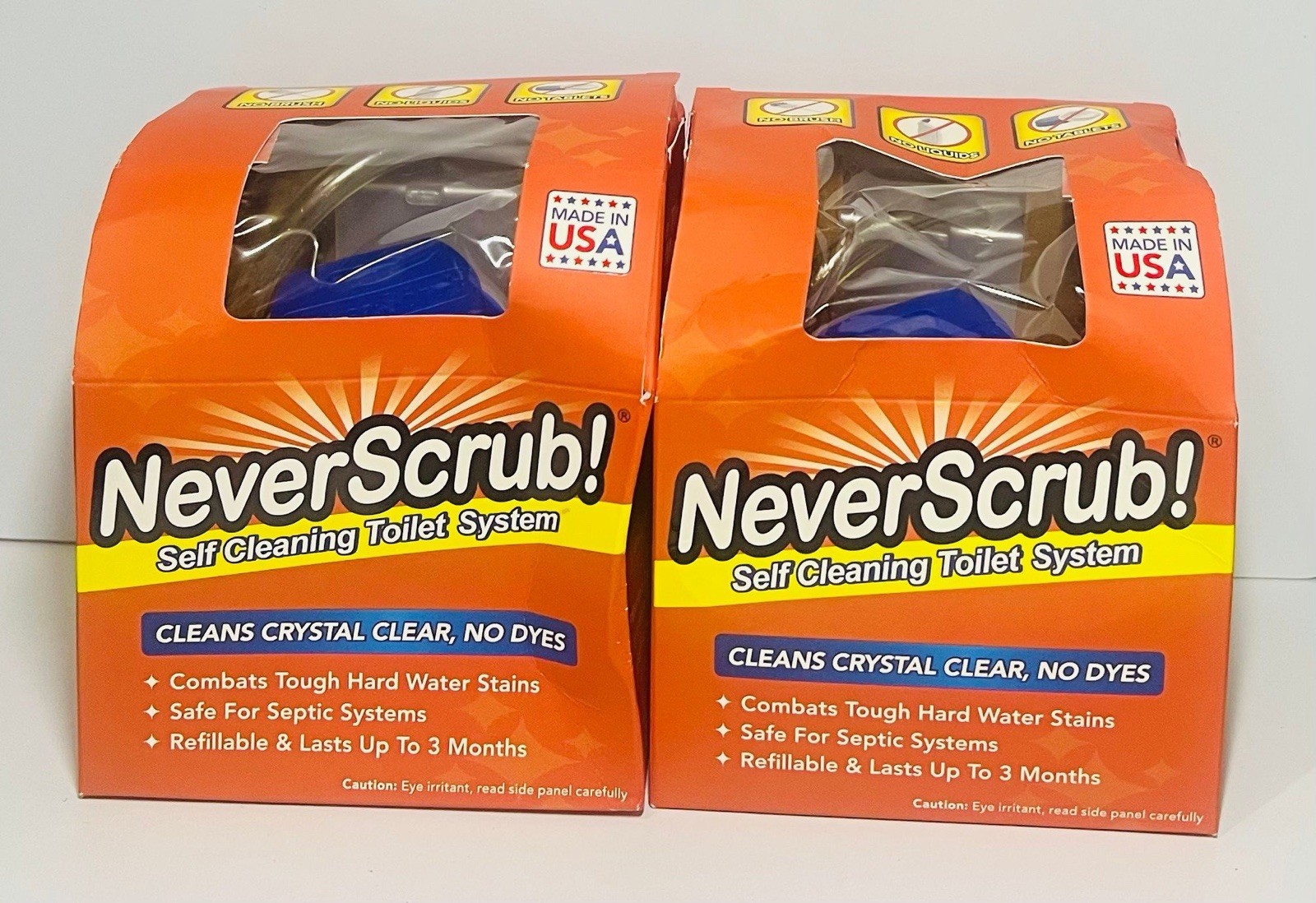 NeverScrub Self Cleaning Toilet System Starter Kit 2 Pack NEW