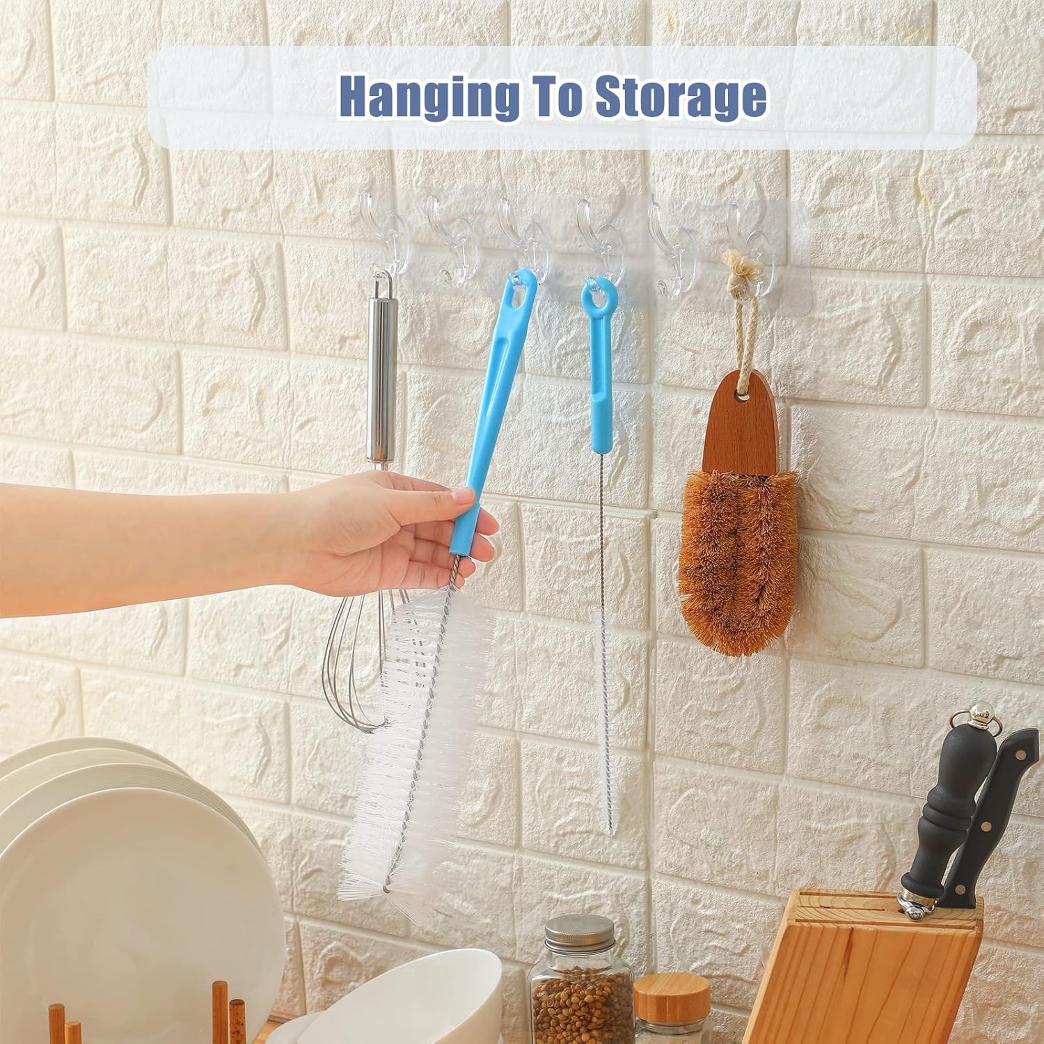 Bottle Cleaning Brush Set Long Handle Silicone Brushes Jug Thermos Flask Cleaner