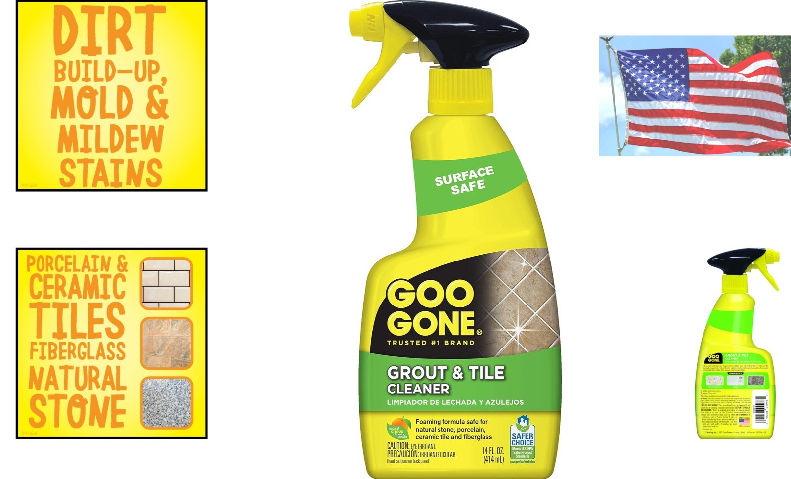 Goo Gone 14 Fl. Oz. Grout & Tile Cleaner – Removes Soap Scum & Hard Water Stains