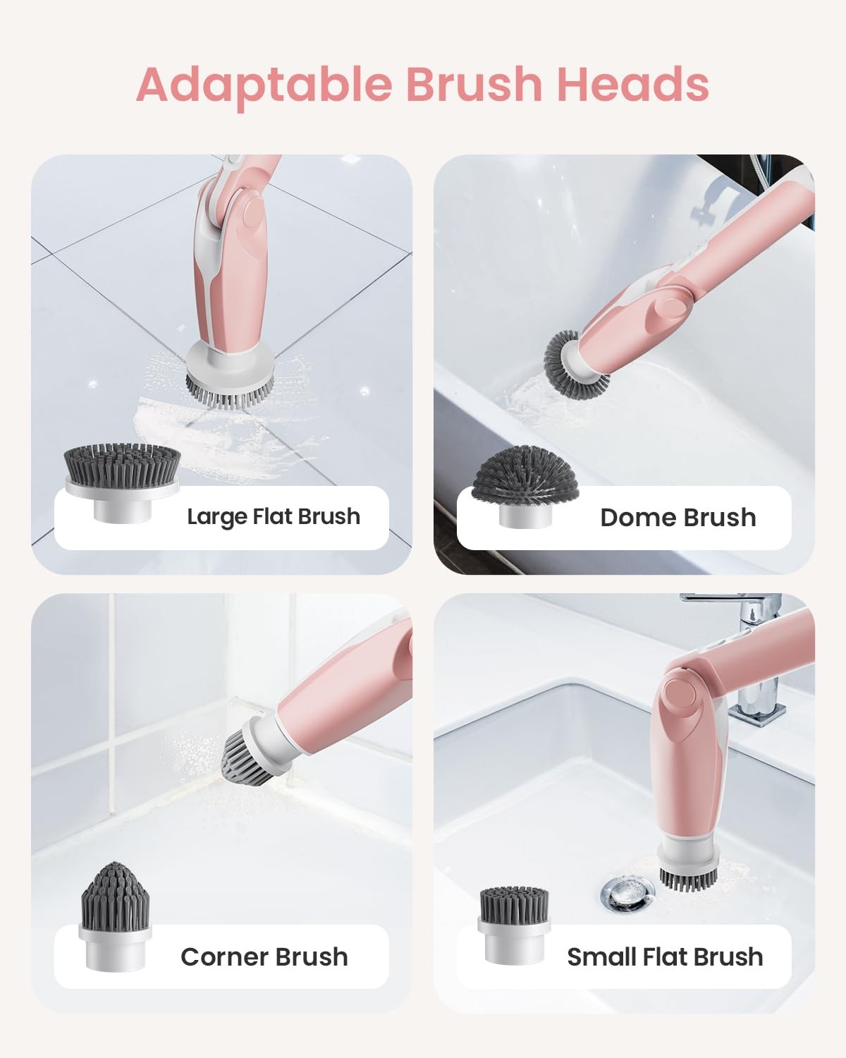 Leebein Electric Spin Scrubber, Shower Scrubber with 4 Adjustable Angles and …