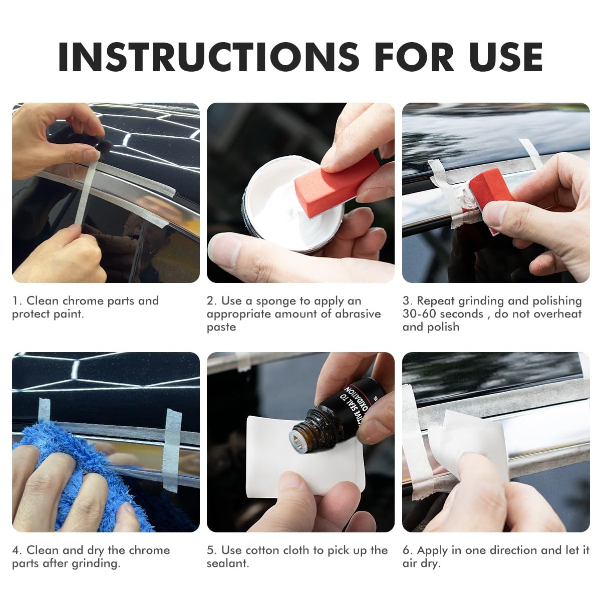 Metal Polish Cleaner for Cars – Restores Chrome, Aluminum, Stainless Steel – 7Oz