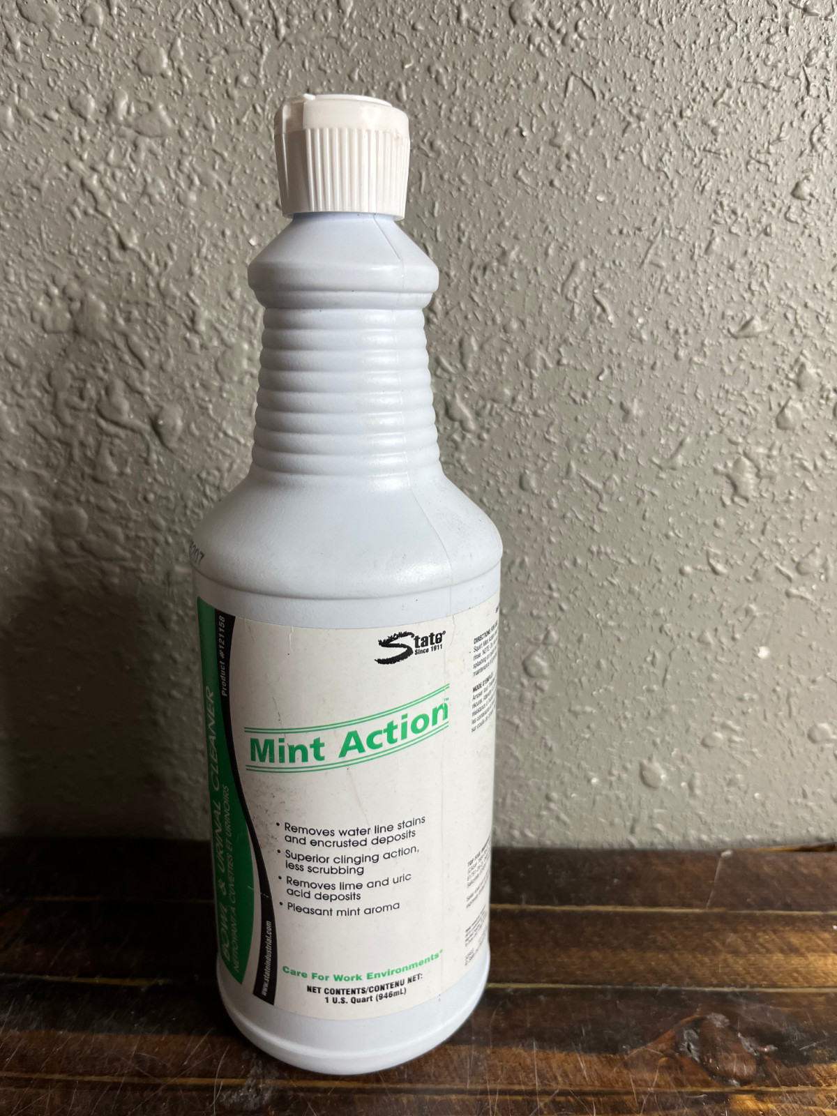 State Mint Action Toilet Bowl Urinal Cleaner Descaler 1 US Quart (946mL)