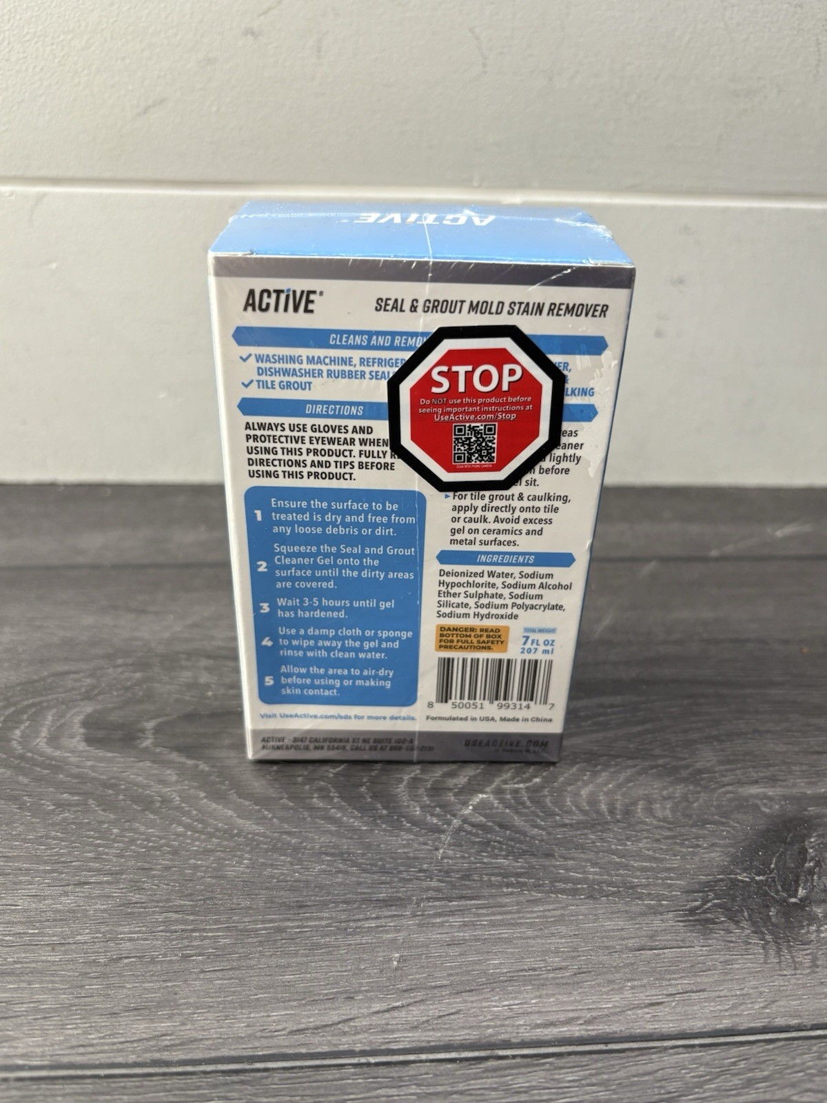 NEW & SEALED – Active Mold Stain Remover Seal Grout Deep Clean 7oz – Deodorizes