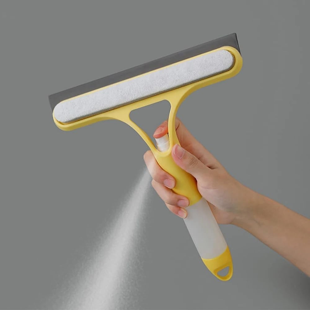 3-in-1 Glass Cleaning Multi-Tool – Spray-Equipped Window Scraper & Cleaner
