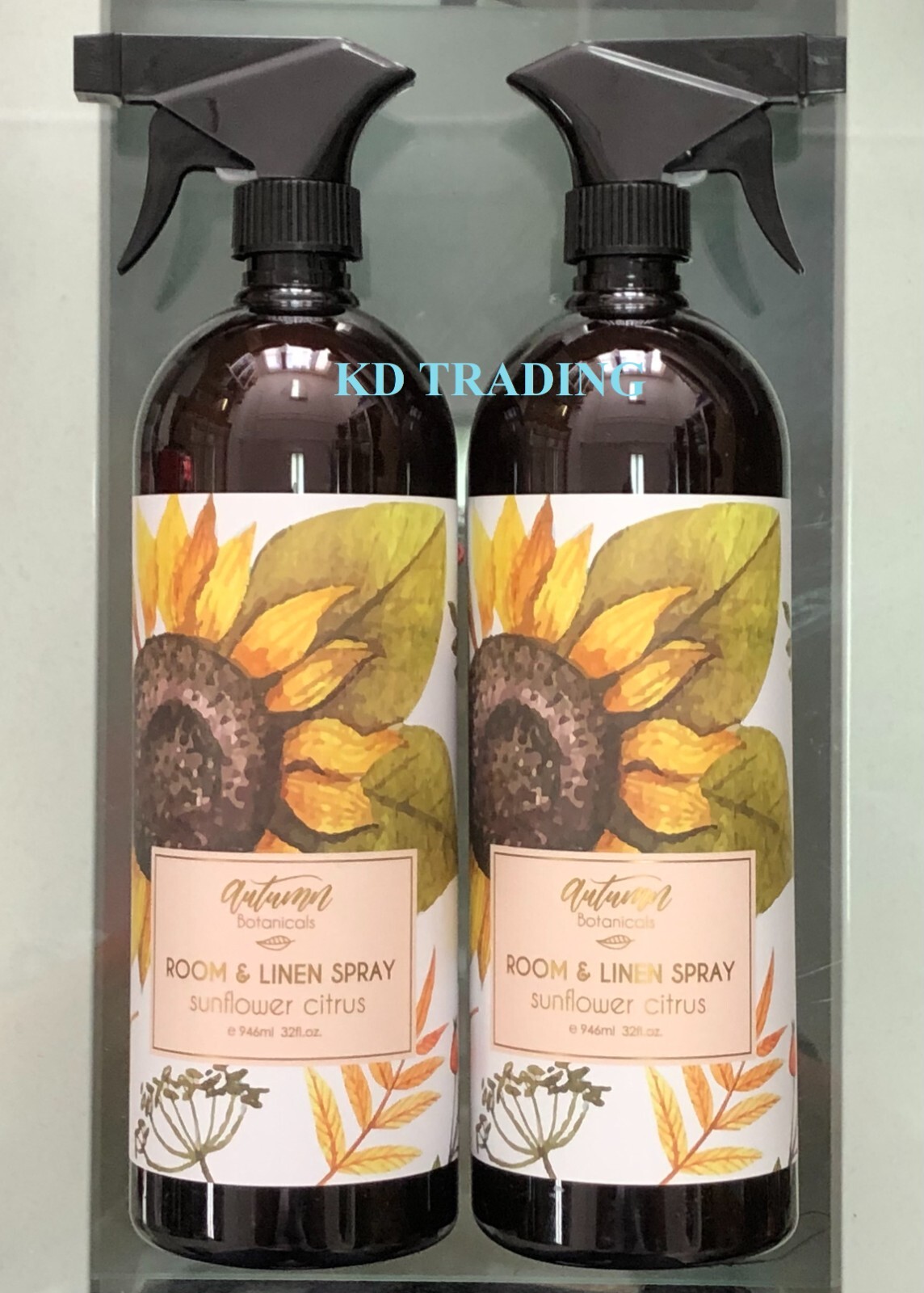 (2-Pack) AUTUMN BOTANICALS Odor Eliminator ROOM LINEN SPRAY~ SUNFLOWER CITRUS