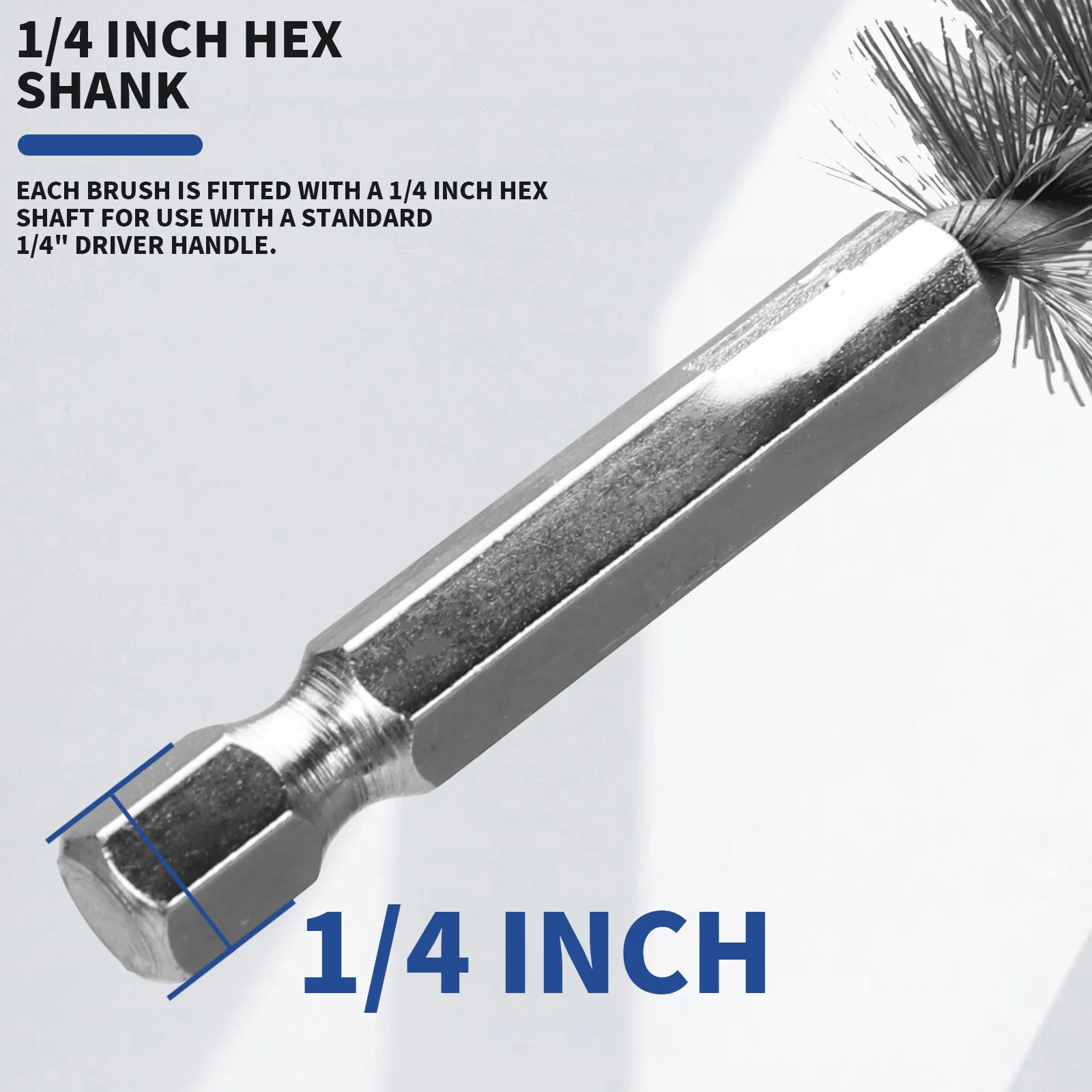 6Pcs 8-0.75 in Stainless Steel Drilling Brush Pipe Cleaning Tool 1 4″