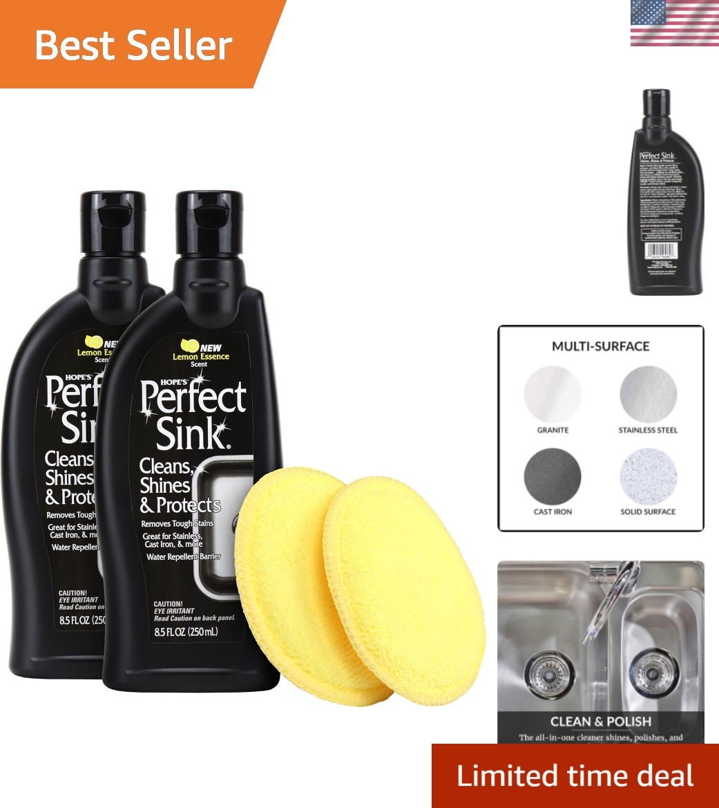 Hope’s Perfect Sink Cleaner & Polish – Restorative Lemon Scent – 2 Pack 8.5 oz