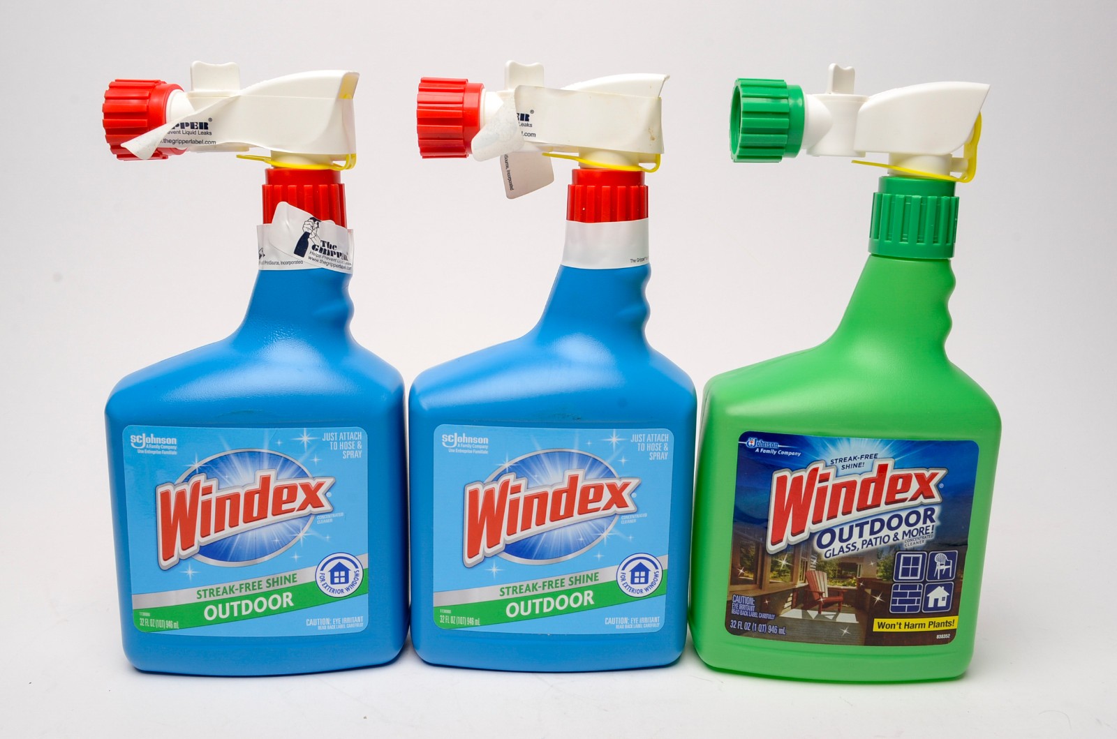 Windex Outdoor Glass & Patio Cleaner 32 oz Hose Spray Bottles Set of 3 New
