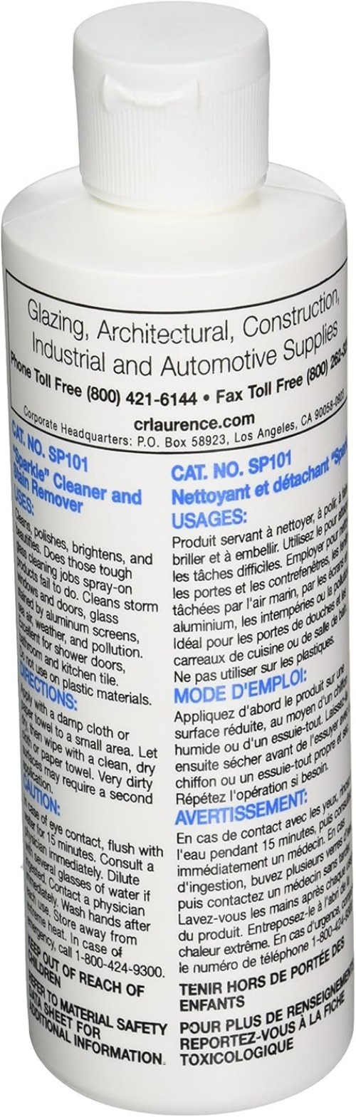 CRL “Sparkle” Cleaner and Stain Remover – 8 oz. Bottle