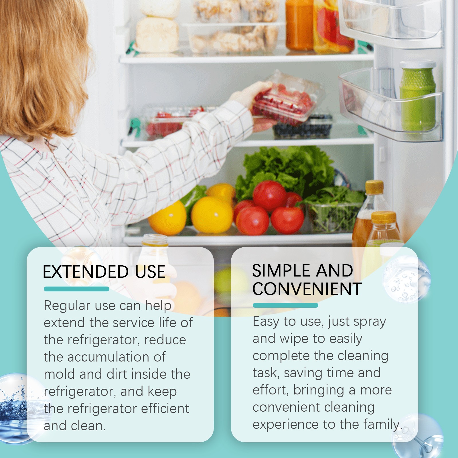 Refrigerator Cleaner Spray Deep Cleaning Deodorizing for Fridge & Freezer
