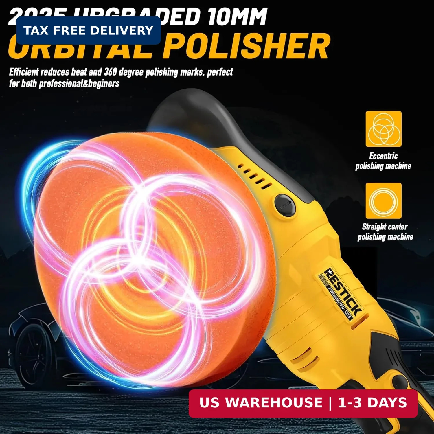 Cordless Buffer Polisher for Dewalt 20V Battery (No Battery), 7500RPM | 6-Speed
