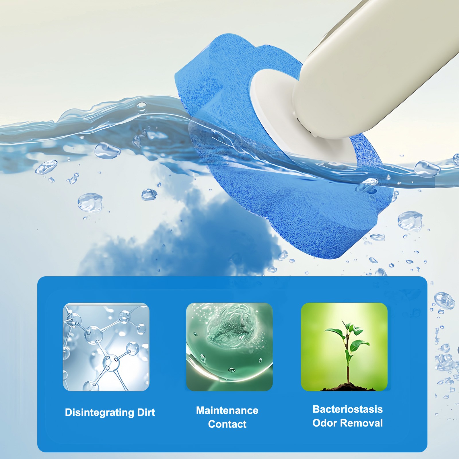 60PCS Disposable Toilet Brush Replacement Heads Cleaning Pads for Cleaner Wand
