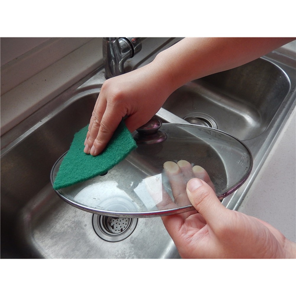10Pcs Durable Reusable Green Scouring Pads Non Scratch Dish Cleaning