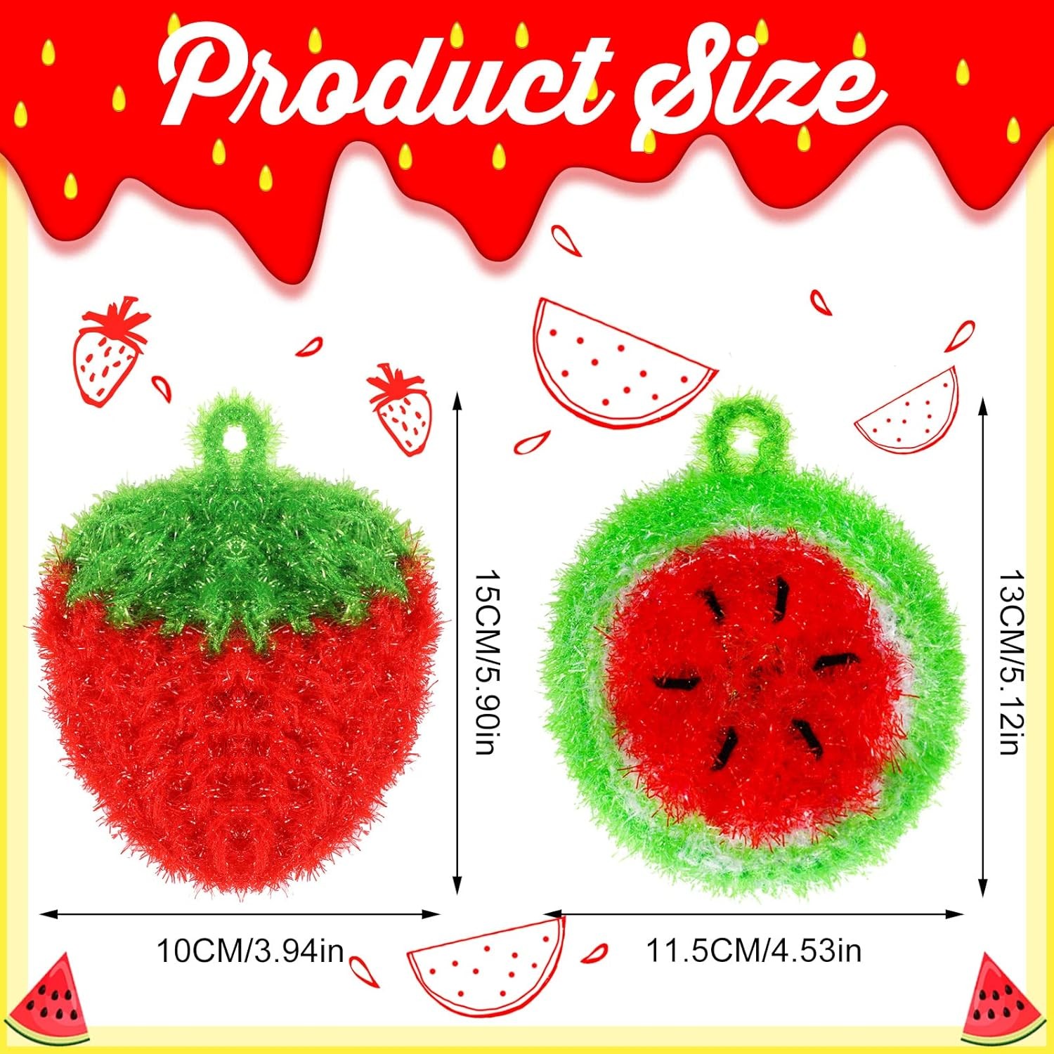 10 Pieces Fruit Dish Scrubber Non Scratch Cleaning Sponge Double Layered Dish