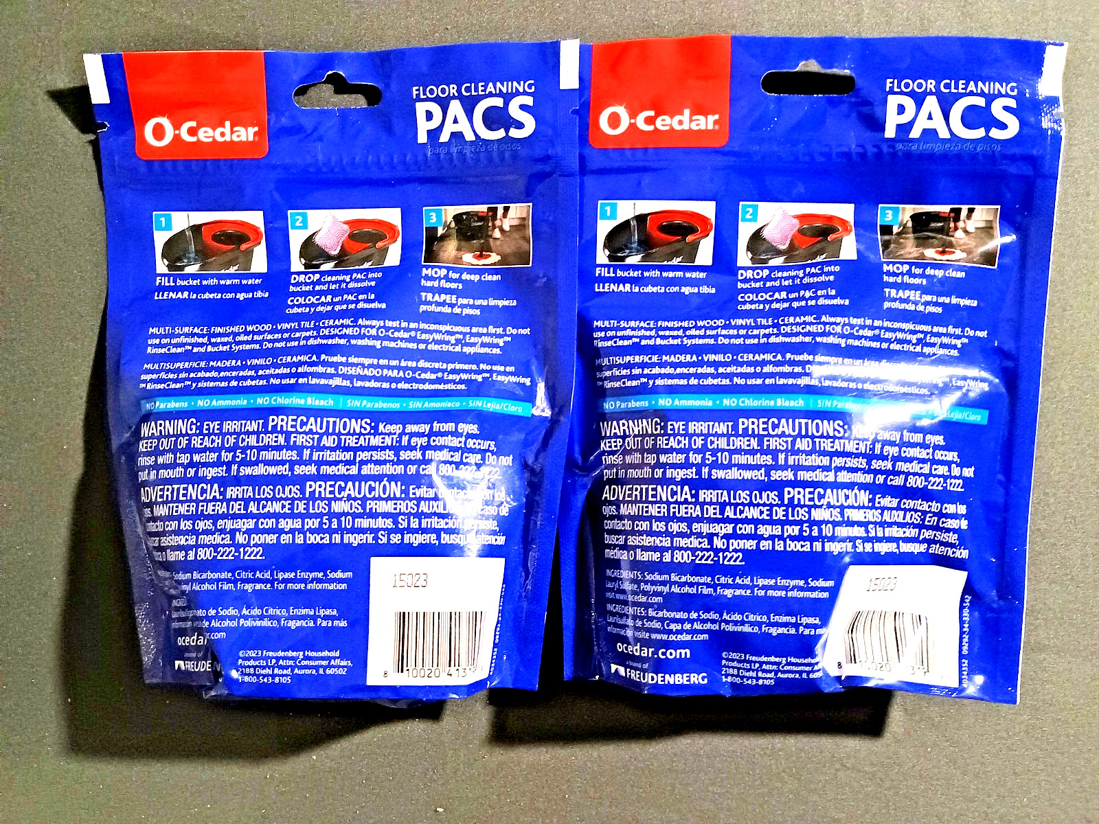 (2) O Cedar PACS Hard Floor Cleaner, Lavender Scent (10 PACS Per Bag)