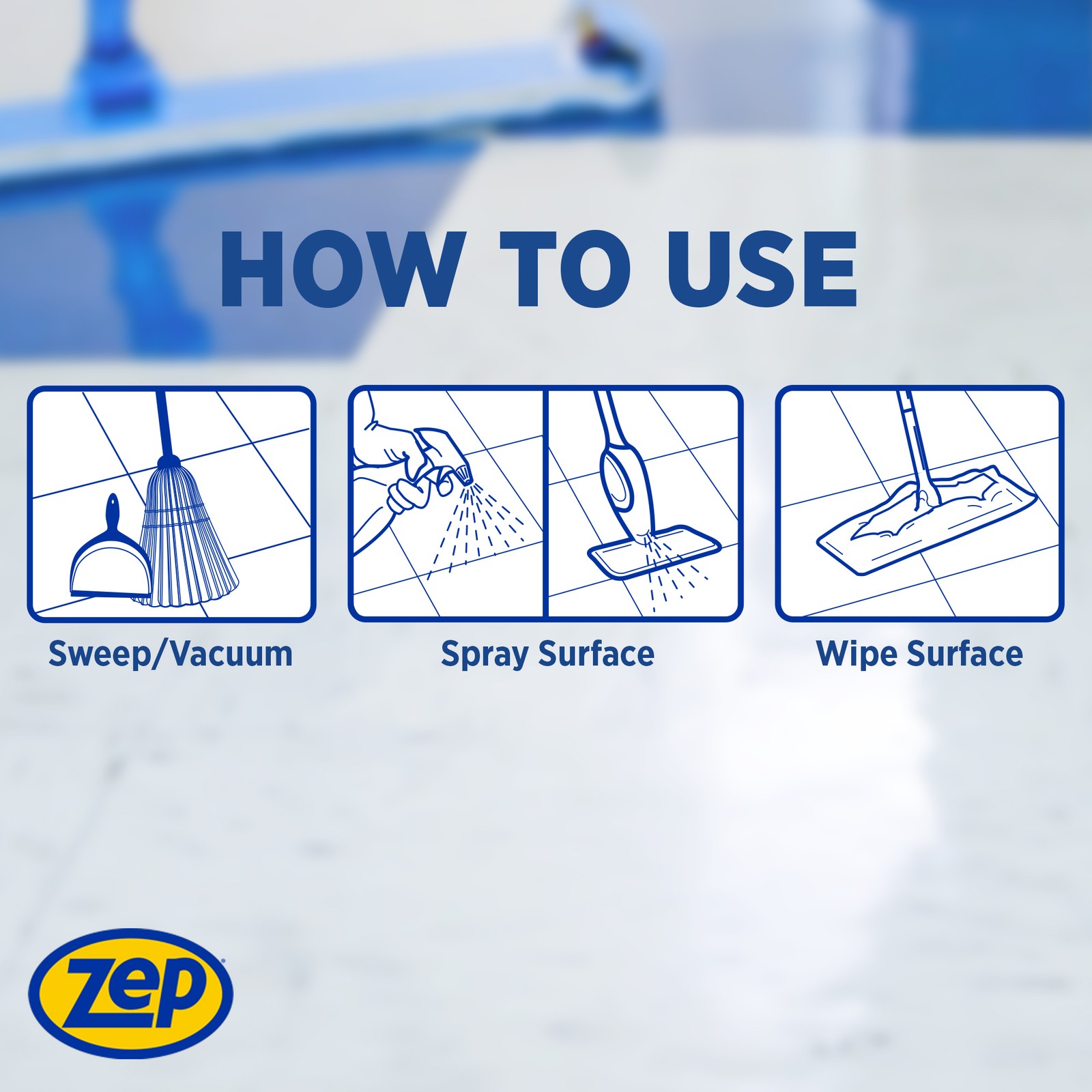 Zep Spray Mop Refill and Floor Cleaner – 1 Gallon (Case of 4) ZUMSF128 –