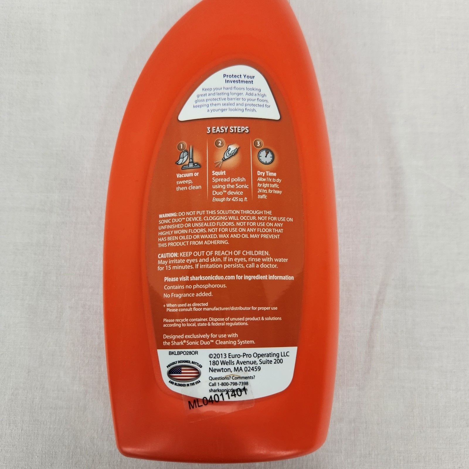 Shark Sonic Duo Wood Bottle Hard Floor Polish Sealed Bottle 16 Fl Oz