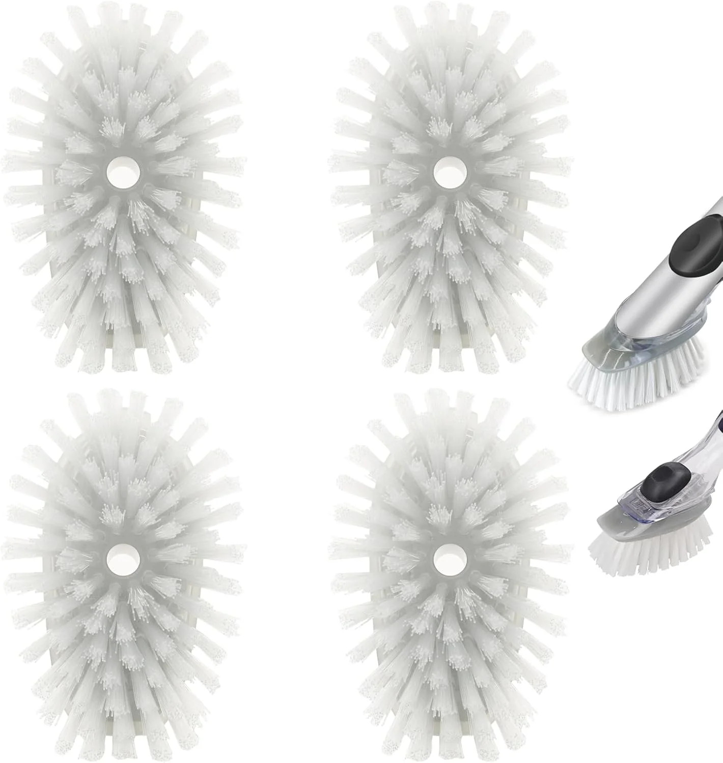 Brush Refills for OXO Dish Brush – 4 Pack Dish Brush Cleaning Soap Dispensing He
