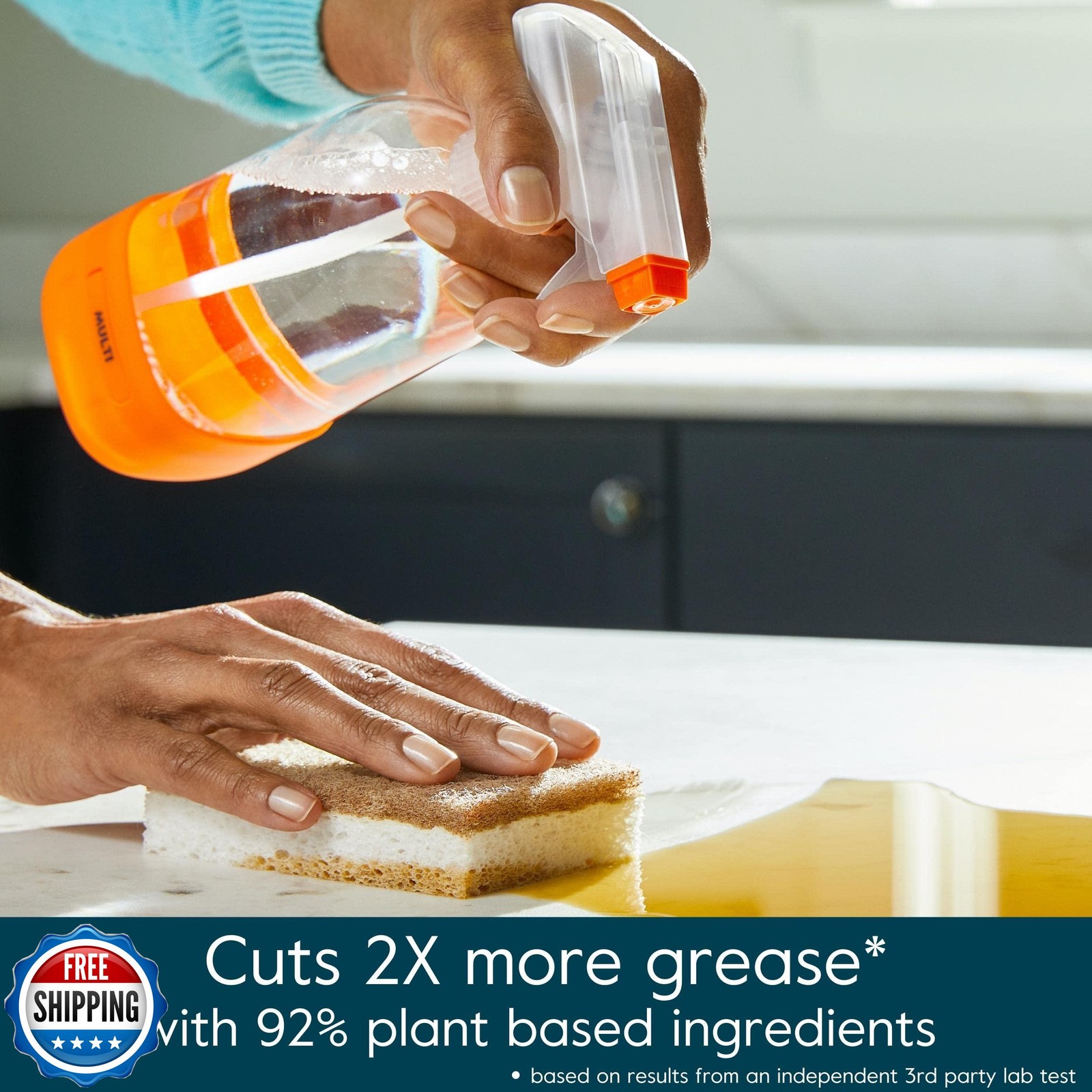 Grove Co. Multi-Purpose Cleaner, Refill Concentrate (2 x 1 Oz) + Glass Spray