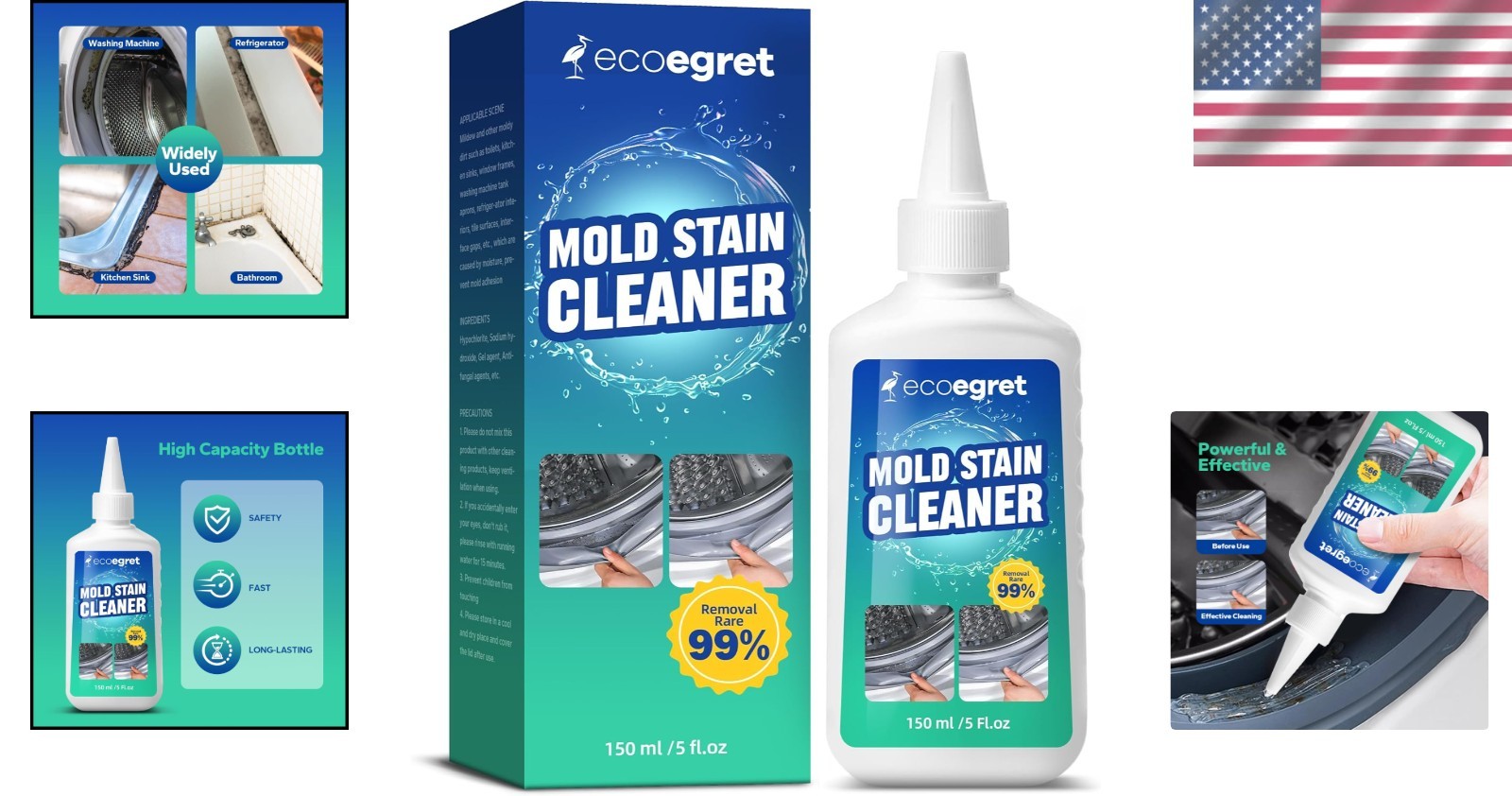 Eco-Friendly Mold Stain Remover Gel 5 Fl Oz – Powerful, Safe & Easy Application