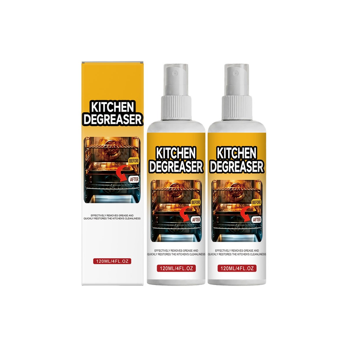 BBQ Grill Cleaner Spray 120ml, Heavy Duty Degreaser, Fast-acting Grease Removal