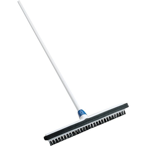 (1)-Ettore 18 In. Straight Rubber Floor Squeegee W/Brush & Handle 48240