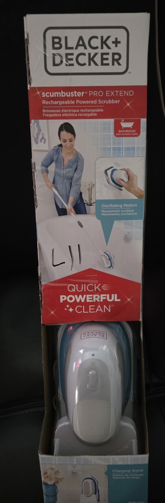 BLACK+DECKER BHPC220 Scumbuster Pro Rechargeable Power Scrubber/Stand/Pole (W3