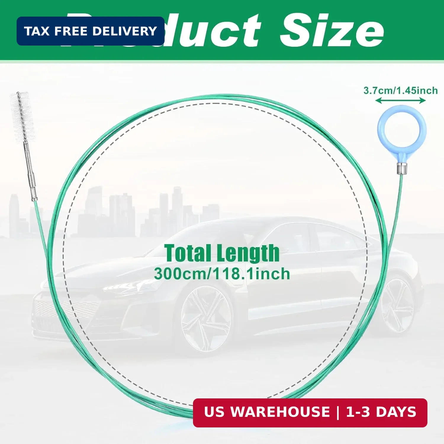 Auto Sunroof Drain Cleaning Tool,118Inch Long Pipe Cleaner for Car,Flexible Tube