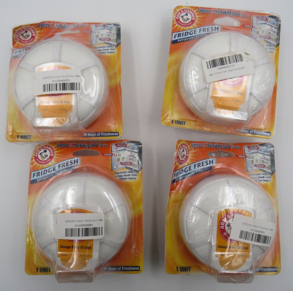 Lot of 8 Arm & Hammer Fridge Fresh Baking Soda Disc NEW SEALED