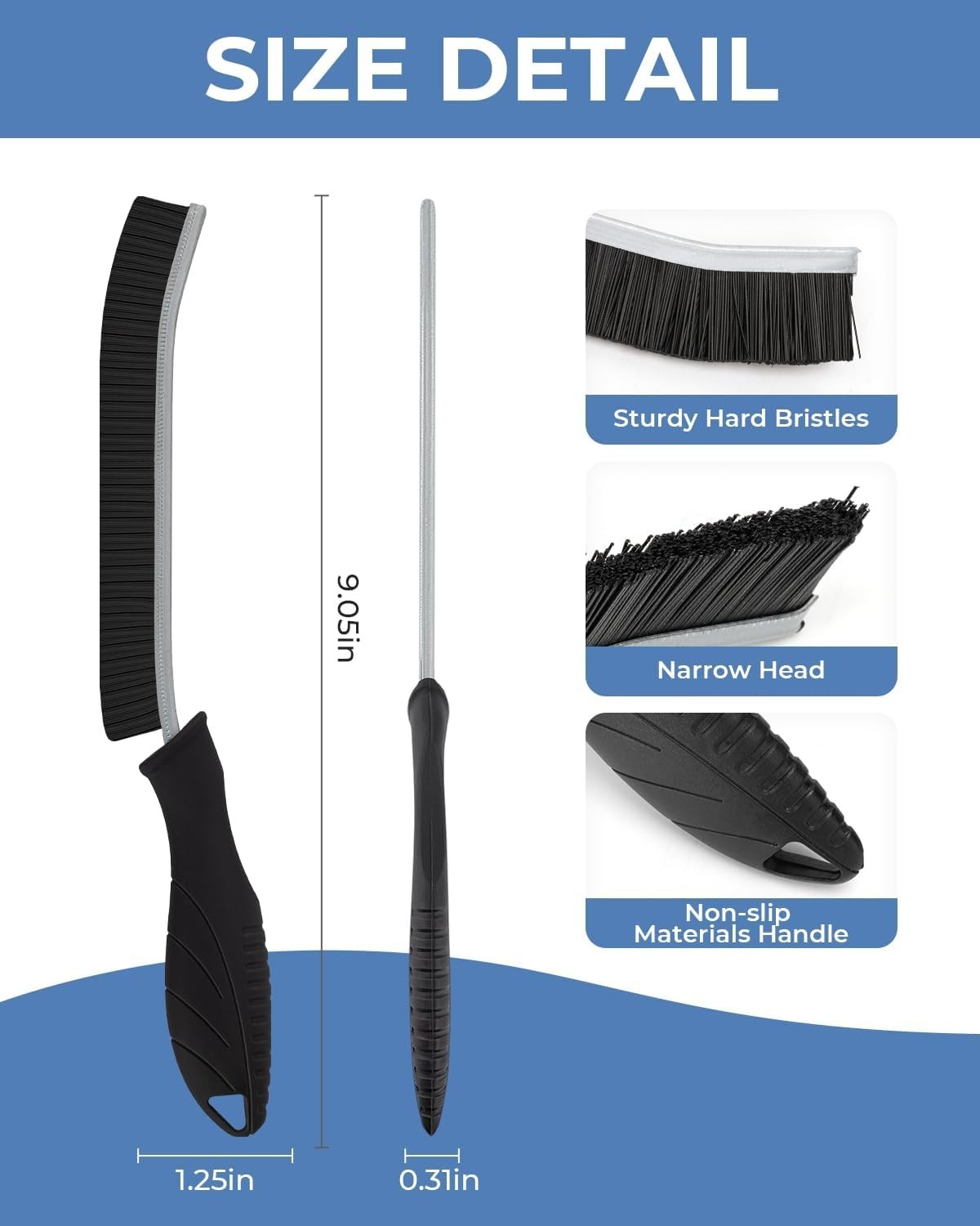 Crevice Cleaning Brushes, Cleaner Scrub Brush Tool for Hard to Tight Space, …