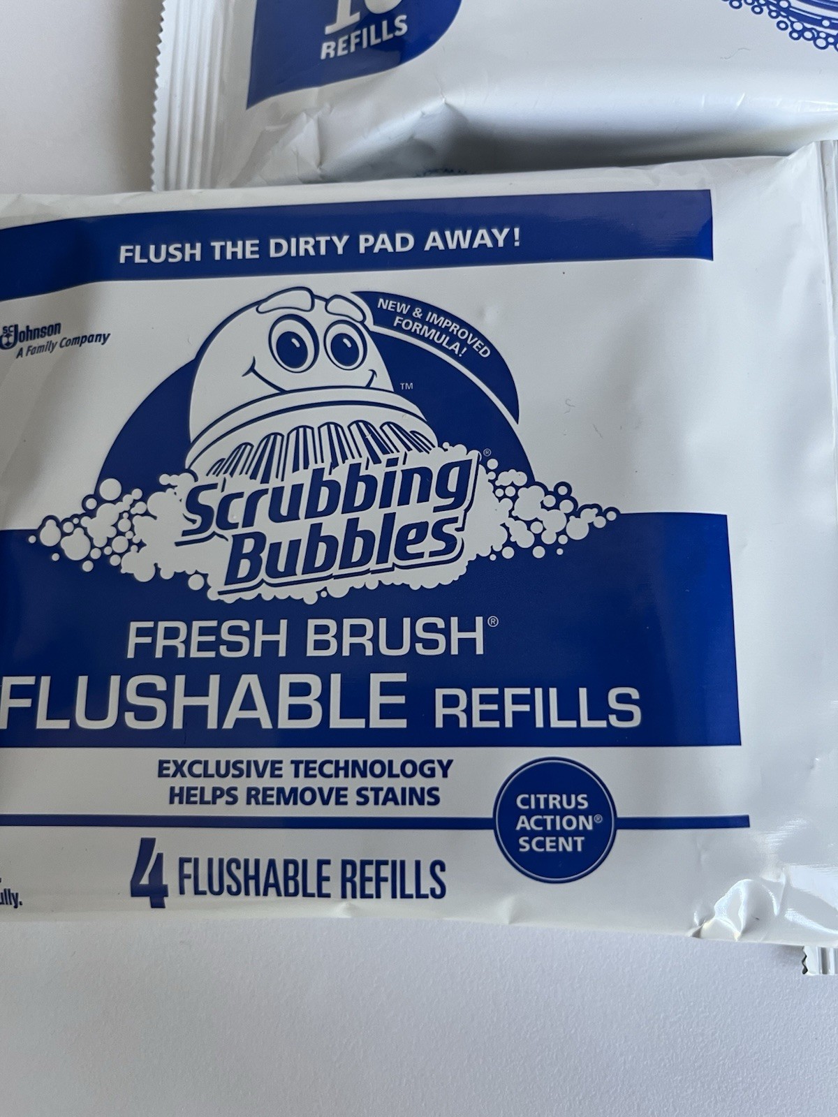 Scrubbing Bubbles Fresh Brush Flushable Pad Refills. Citrus Action New 22 Total