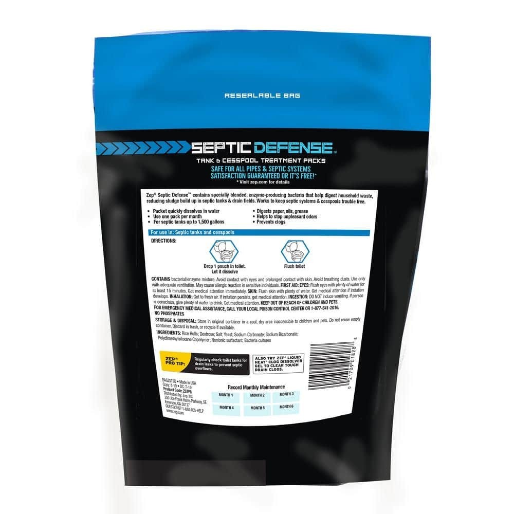 Septic System 12 Oz. Treatment Powder Packet Rids of Waste Paper Oils and Grease