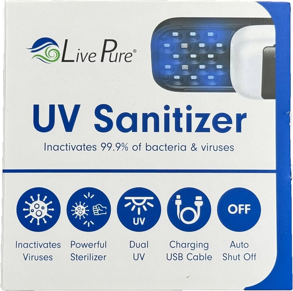 UV Sanitizer Handheld Portable Inactivates 99.9% of Bacteria & Viruses LivePure