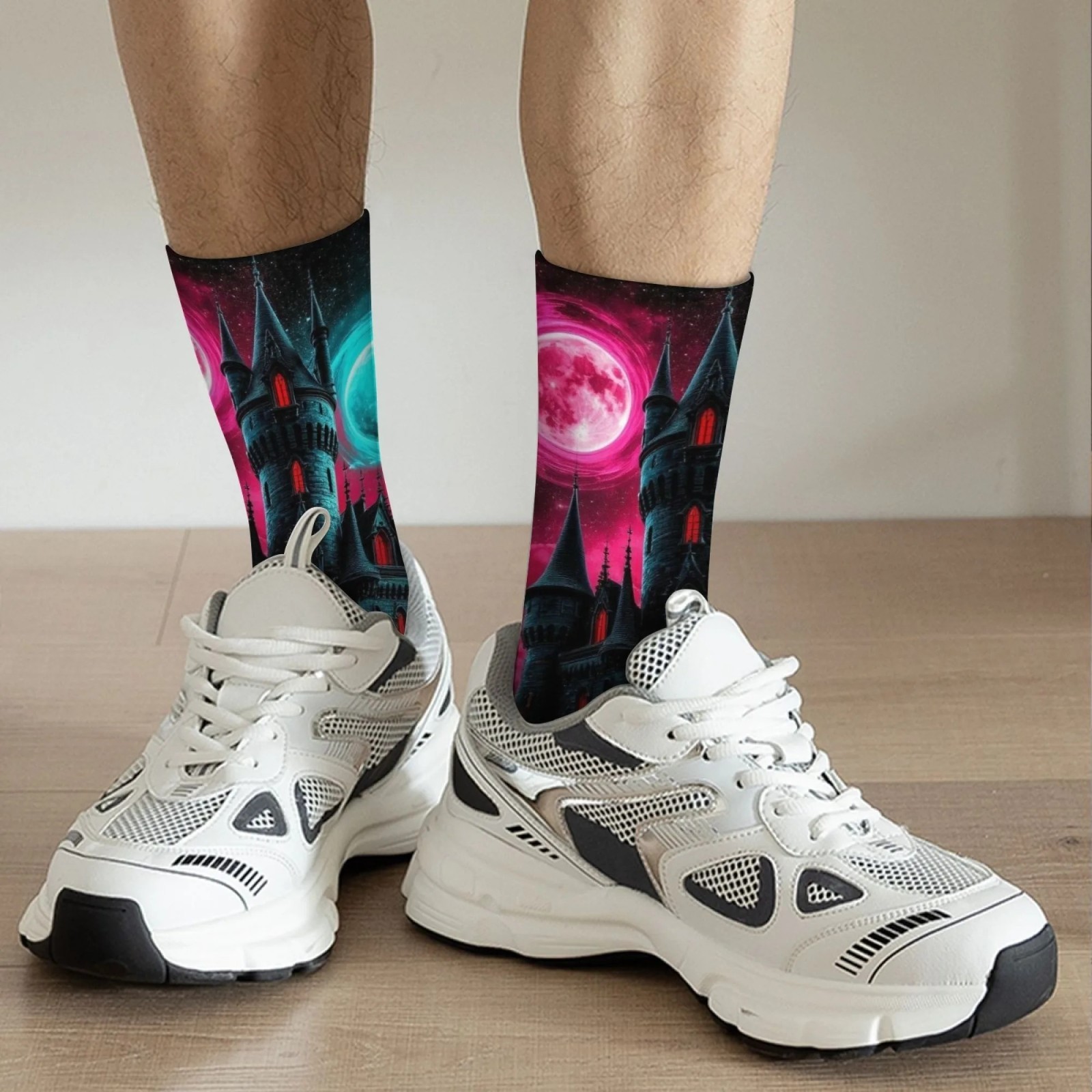 Mysterious Gothic Castle Dark Art Socks Retro Fashion Men’s Socks Breathable Non