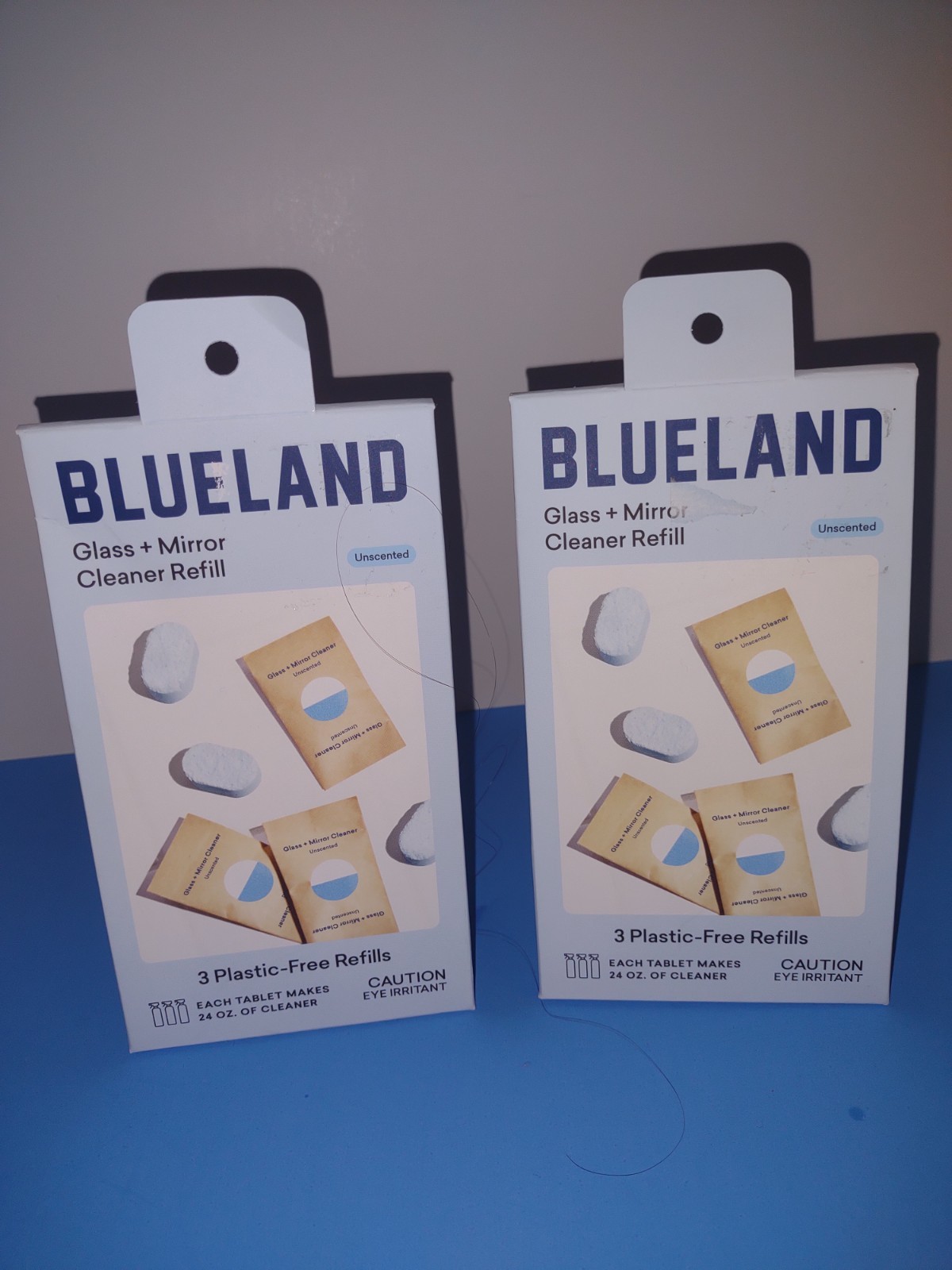 2 Boxes Blueland Glass + Mirror Cleaner 3 Plastic Free Refill Tablets Ea 6 Total