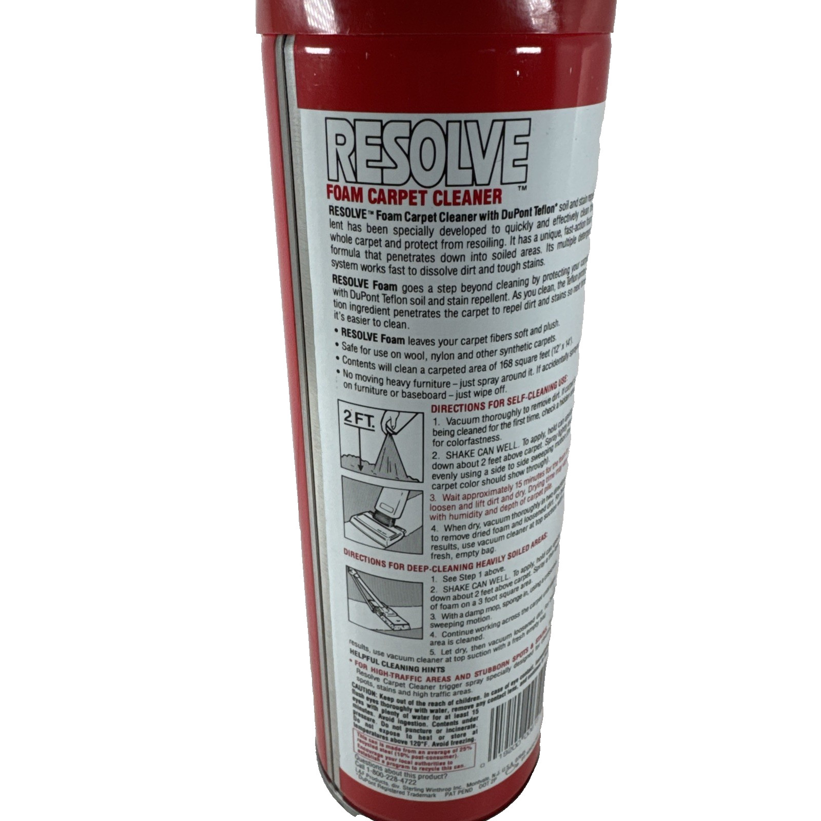 NEW OLD STOCK VINTAGE 90S RESOLVE Bottle 22oz Self Cleaning Foam Carpet Cleaner