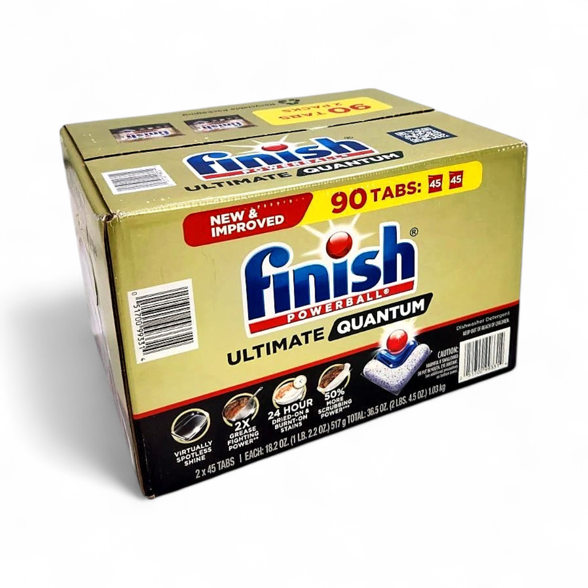 Finish Powerball Ultimate Quantum Dishwasher Detergent Tablets – 90 Count