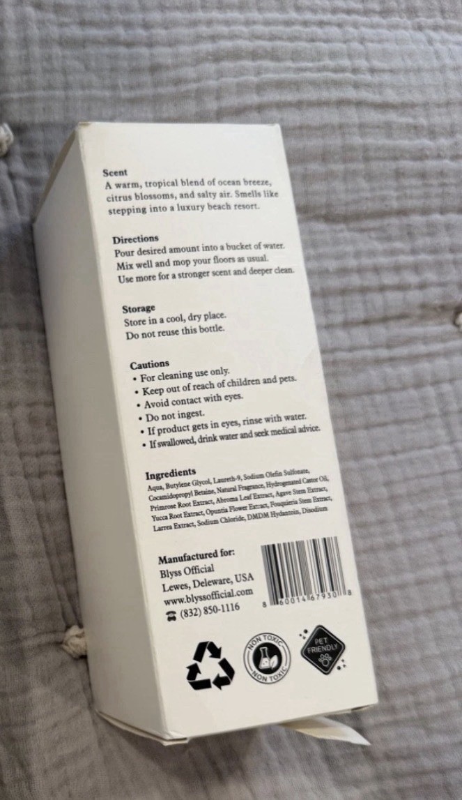 Blyss Mop Soap Brazilian Waves Non-Toxic Pet Friendly 16.9 fl oz / 500 ml