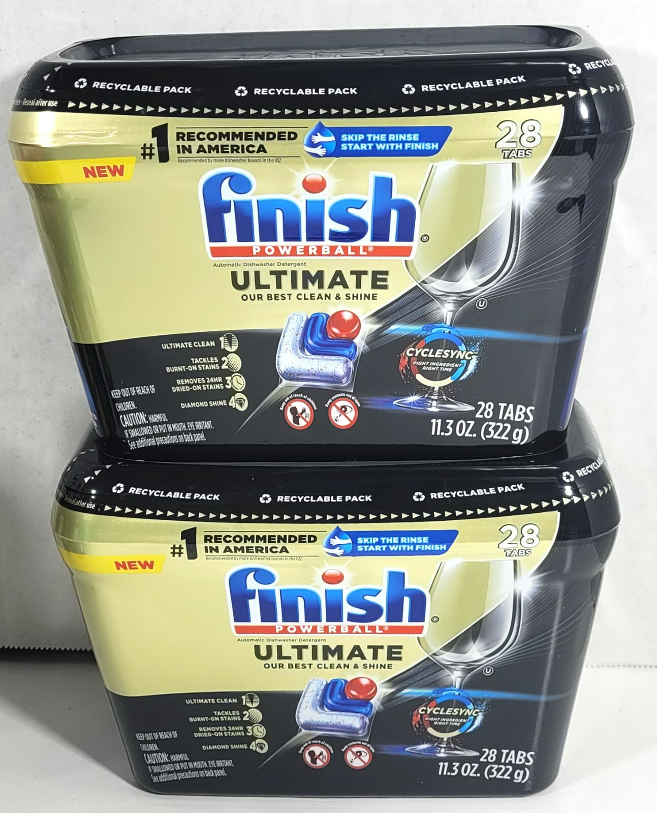 2 pack – Finish Ultimate Dishwasher Detergent Tabs – 28 Ct Each