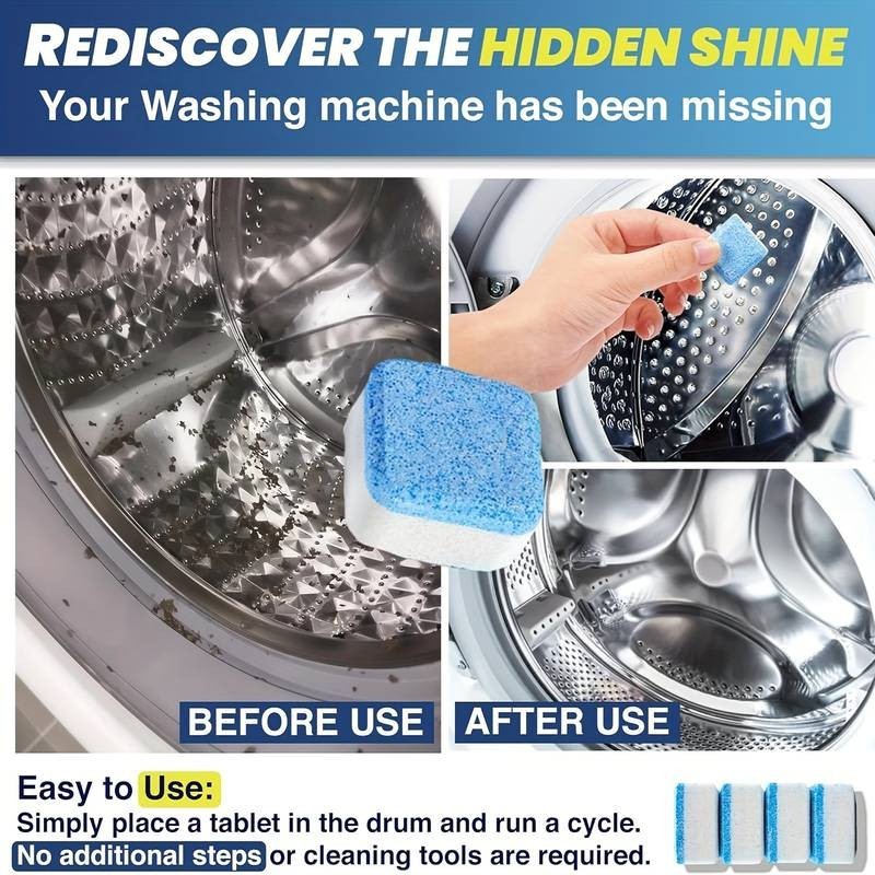 Qyqost Washing Machine Cleaner, Deodorizer, & Descaler 24-Pack – 1 Year Supply