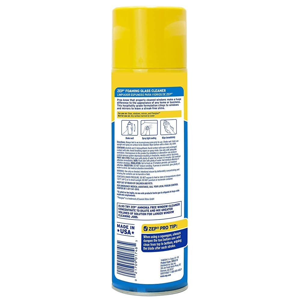 Premium 19 Ounce Glass and Mirror Cleaner Foam Aerosol for Easy Cleaning