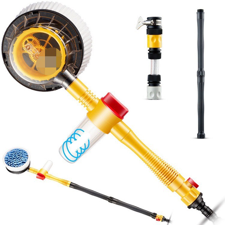 Yellow Wash Brush Cleaning Kit 360° Spin Car Mop Microfiber Car Cleaning Brush