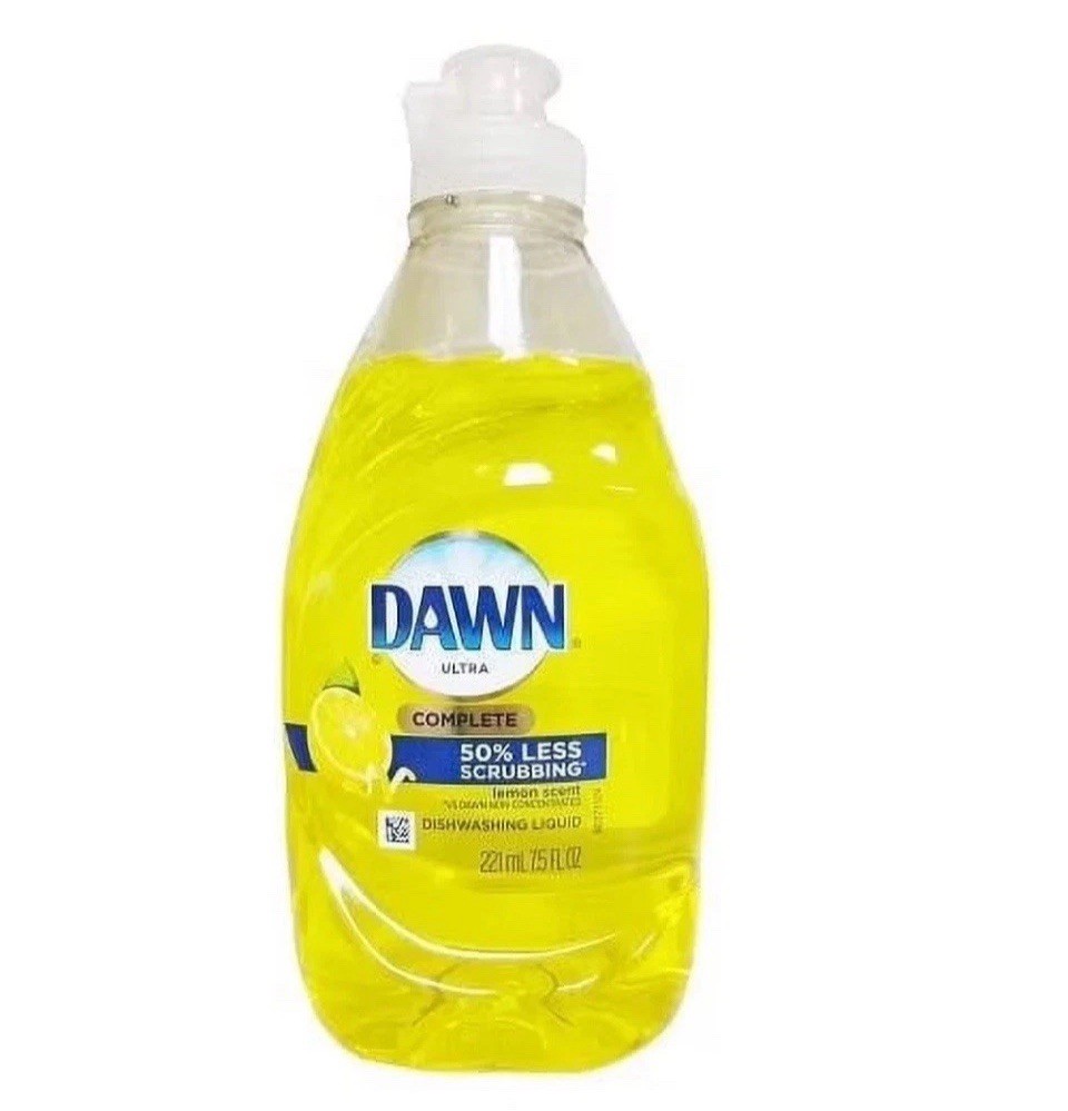 Dawn Ultra 50% Less Scrubbing Dish Liquid, Lemon, 7.5 fl oz, 12 Pack