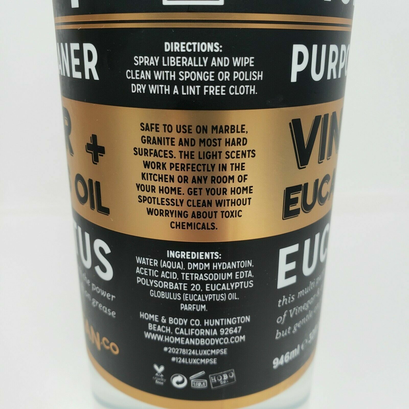 2 Lux Clean Vinegar & Eucalyptus Oil No 1 Multi Purpose Spray Cleaner 32 fl oz